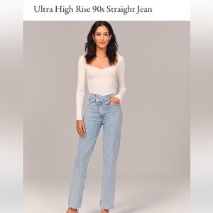 Abercrombie Ultra high rise 90s straight jean